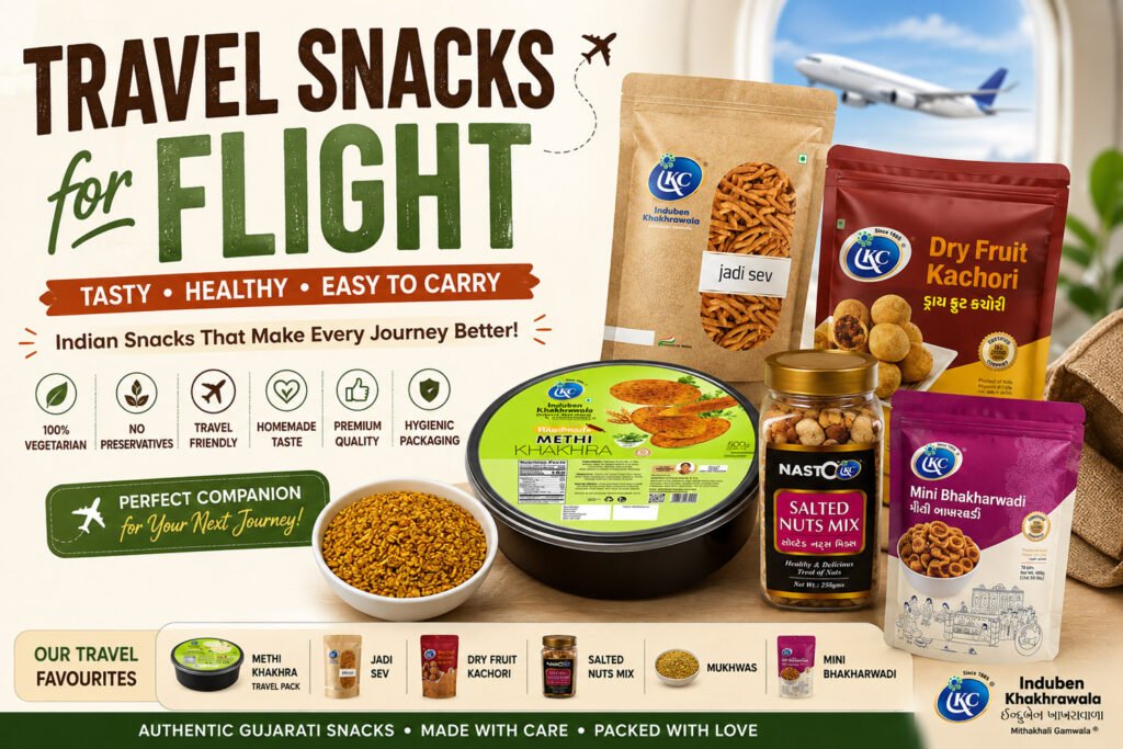 Travel Snacks for Flight Induben Khakhrawala | Khakhra Shop Travel Snacks for Flight